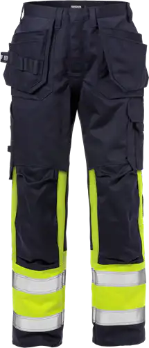 Flame high vis craftsman trousers class 1 2586 flam