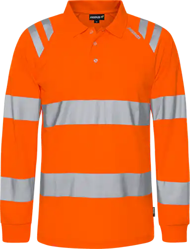High vis Green long sleeve polo shirt class 3 7864 GPST