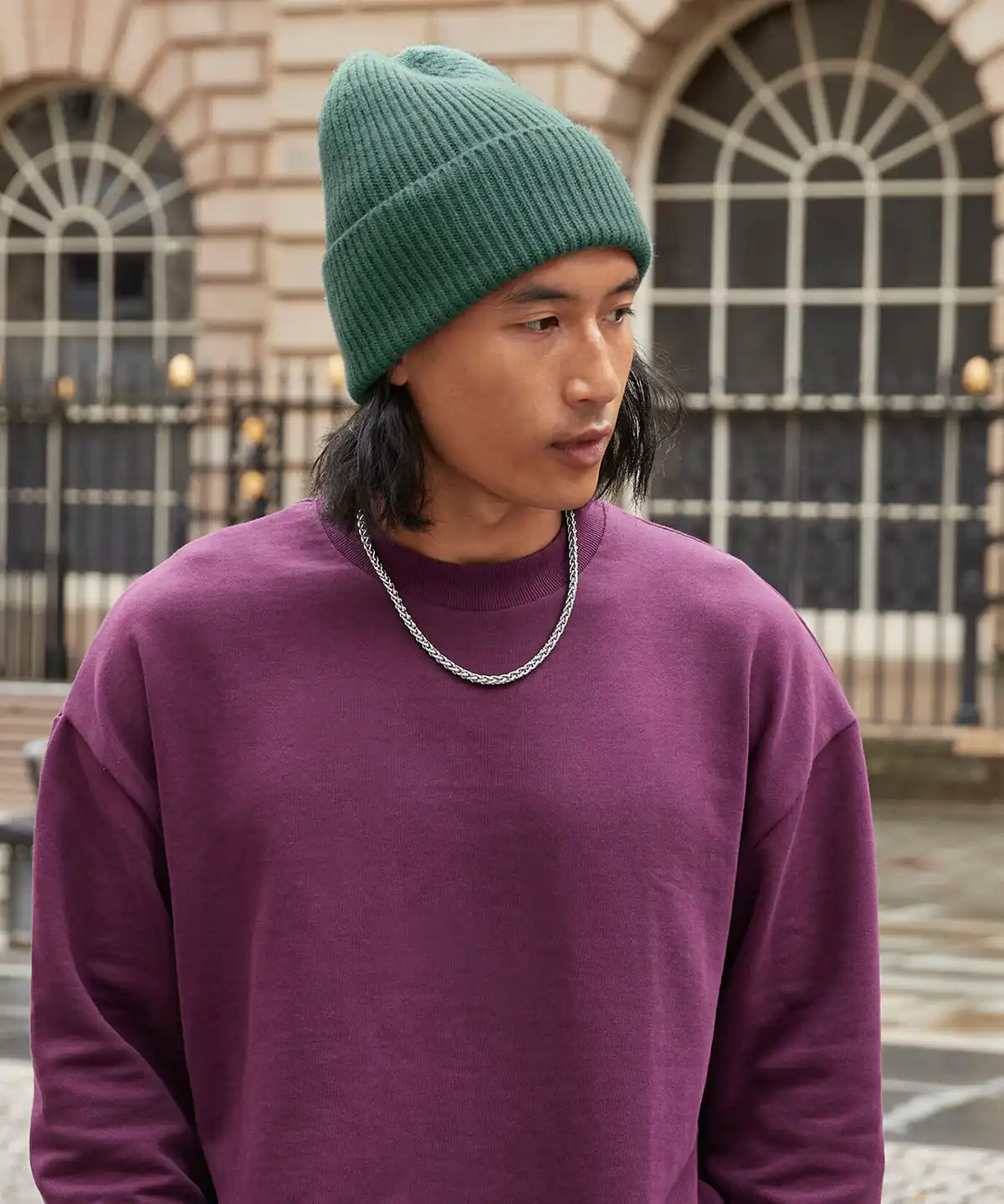 Oversized cuffed beanie