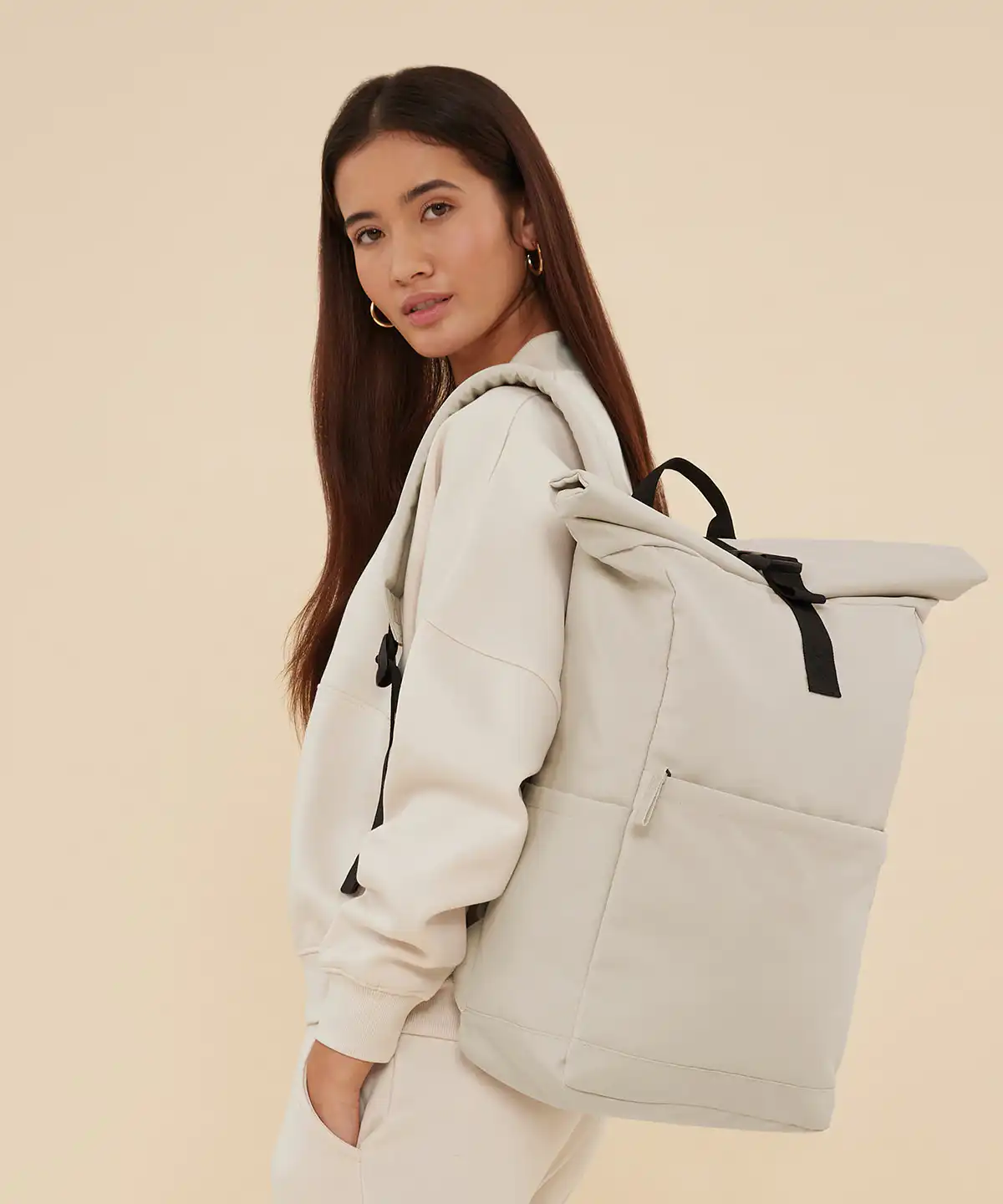 Premium recycled roll top backpack