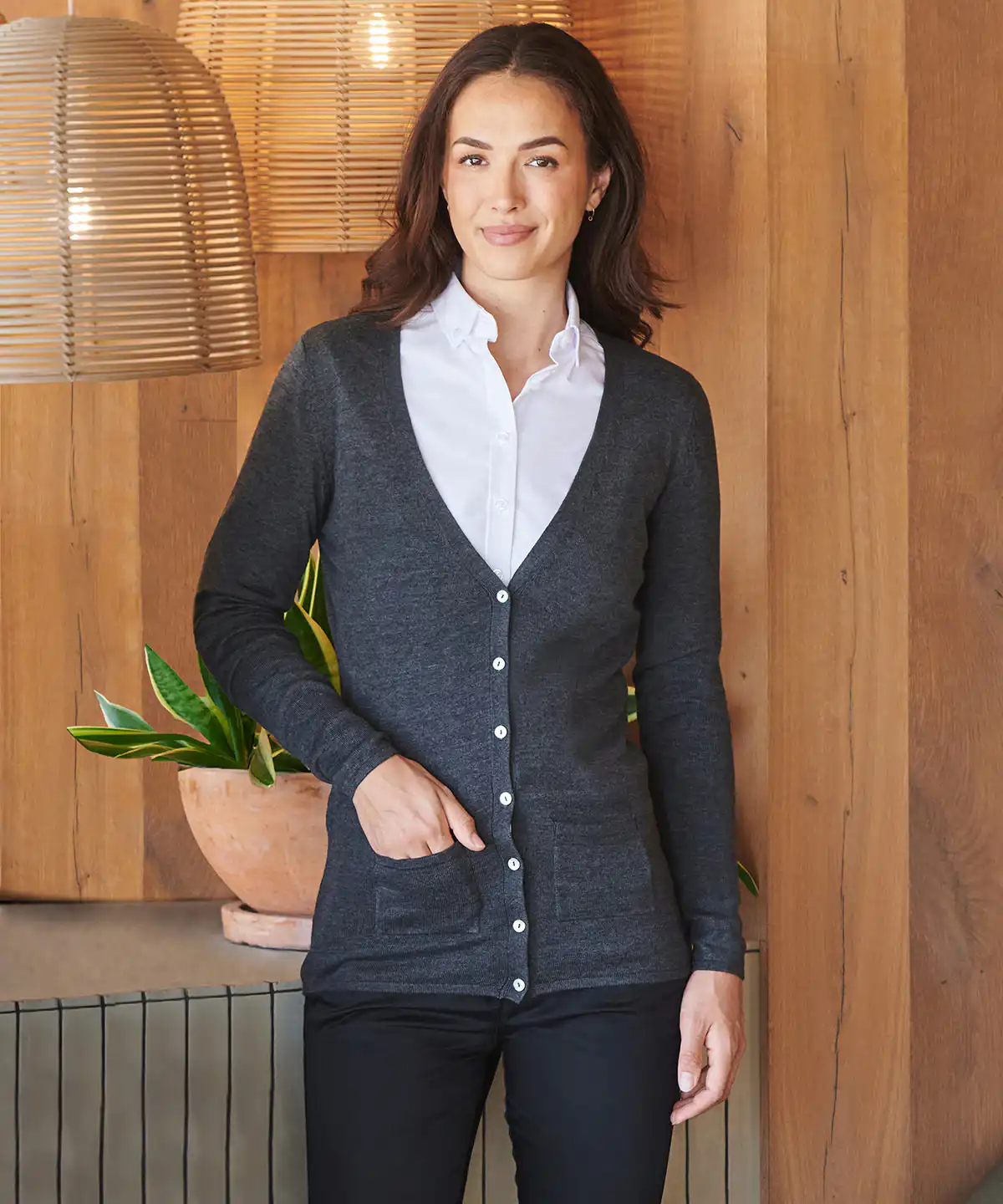 Women’s v-button cardigan