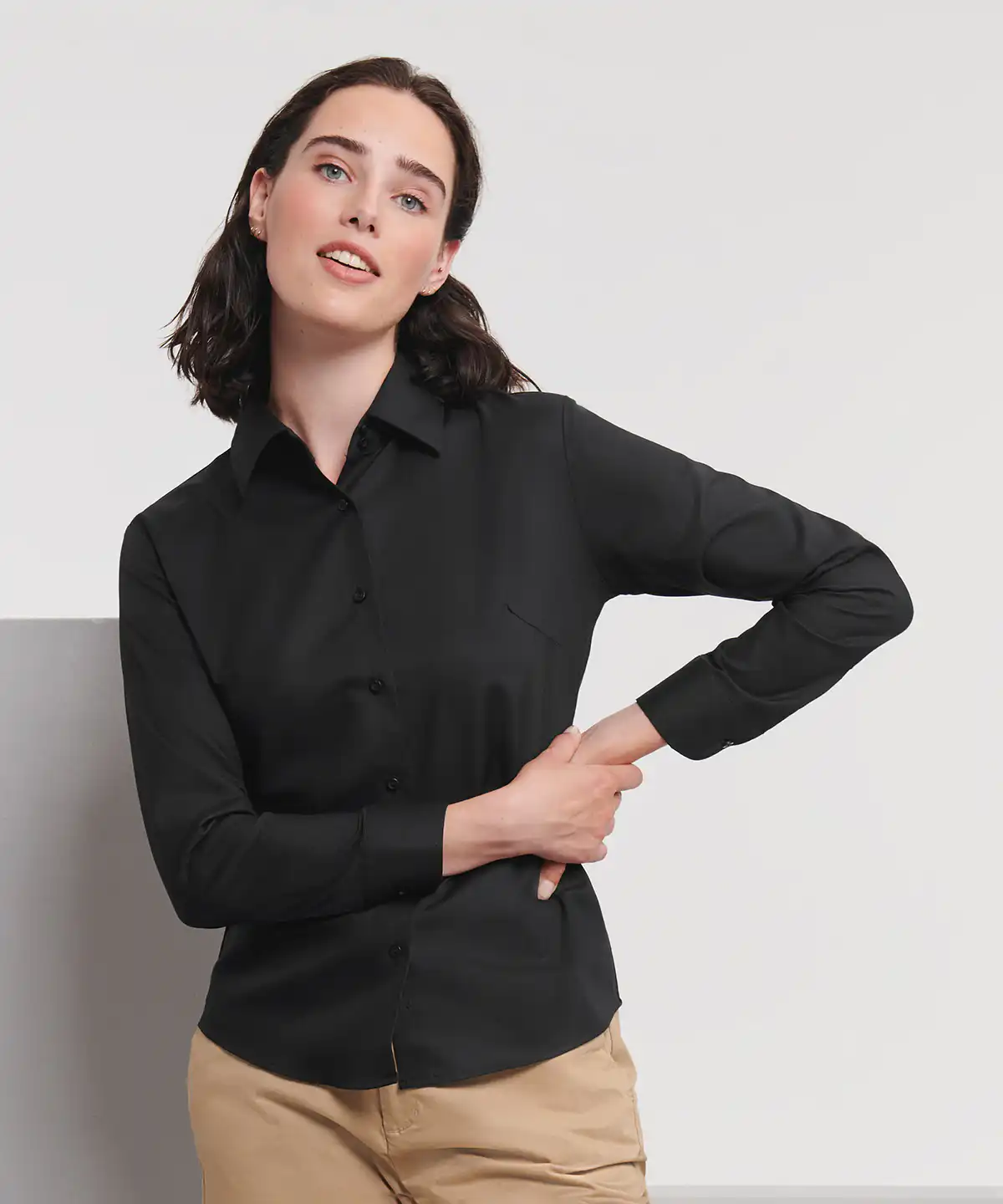 Women’s long sleeve easycare Oxford shirt