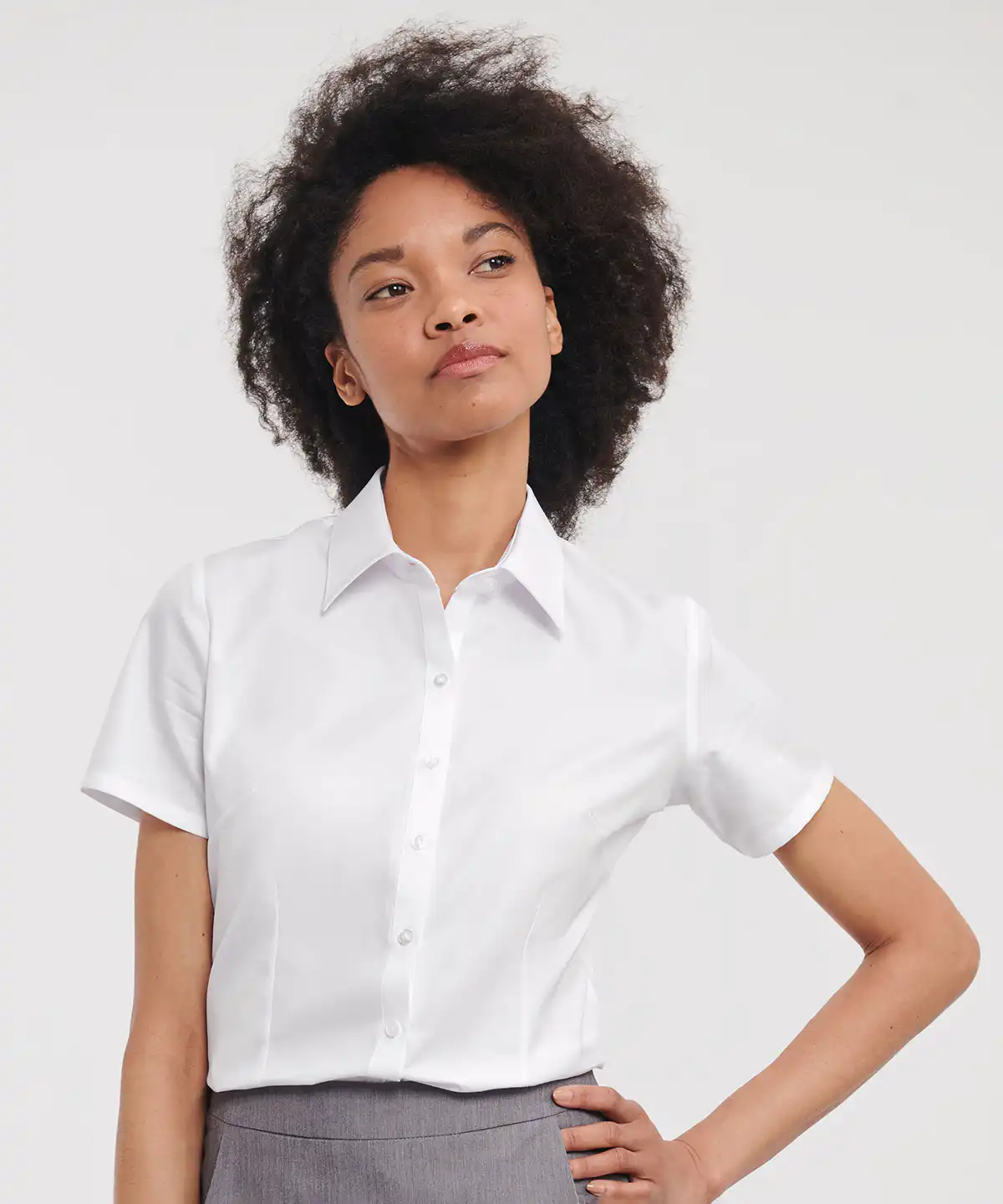 Women’s short sleeve herringbone shirt