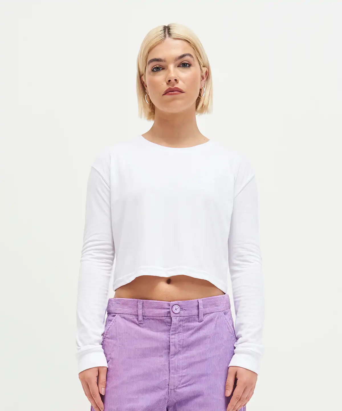 Women's long sleeve cropped t