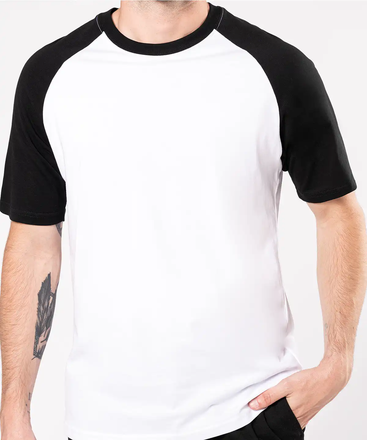 Baseball short-sleeved two-tone t-shirt