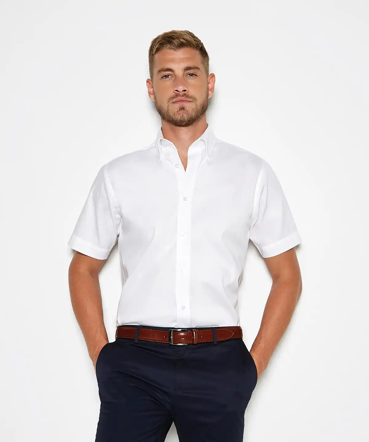 Premium oxford shirt short-sleeved (tailored fit)