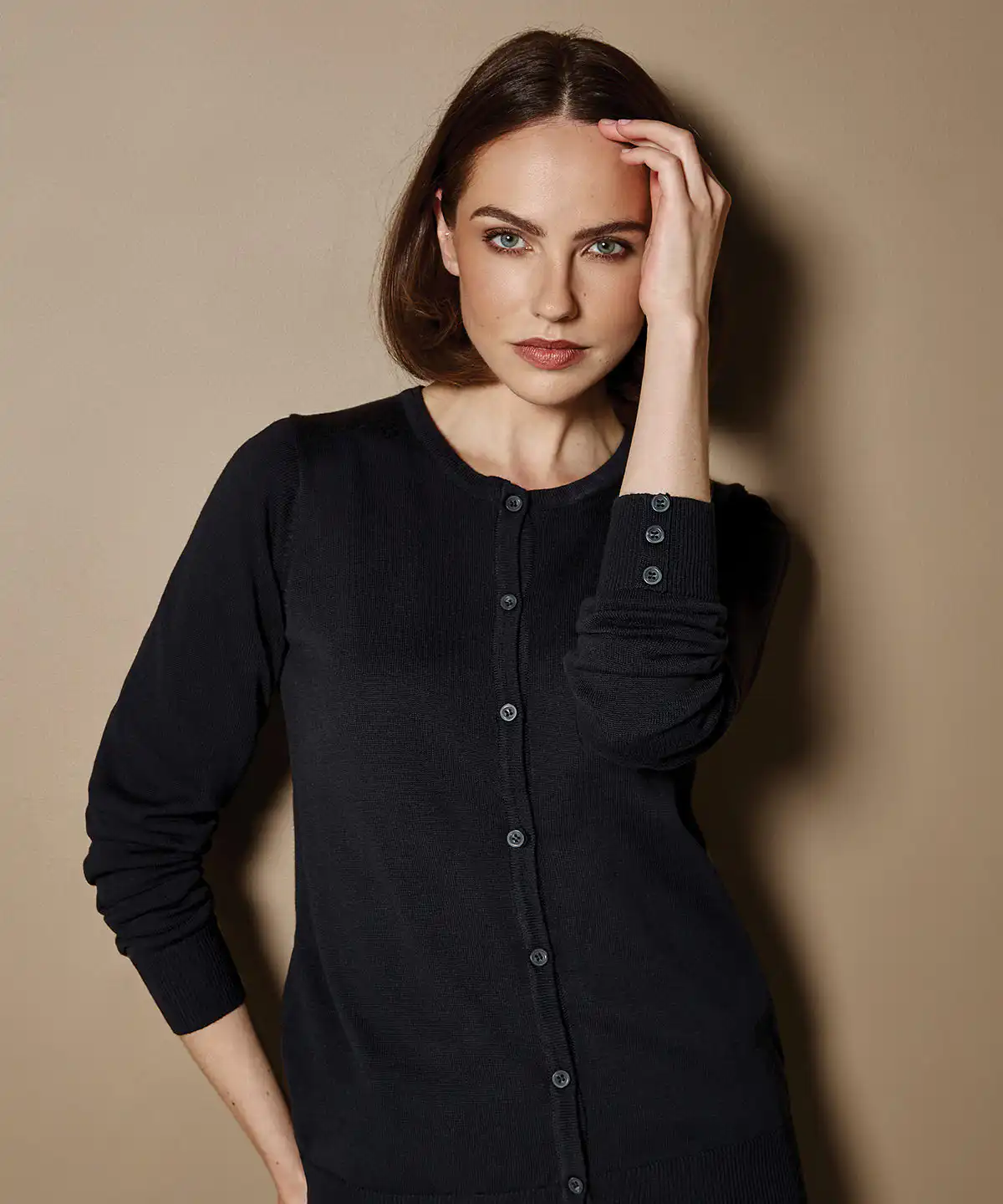 Women’s Arundel crew neck cardigan long sleeve (classic fit)