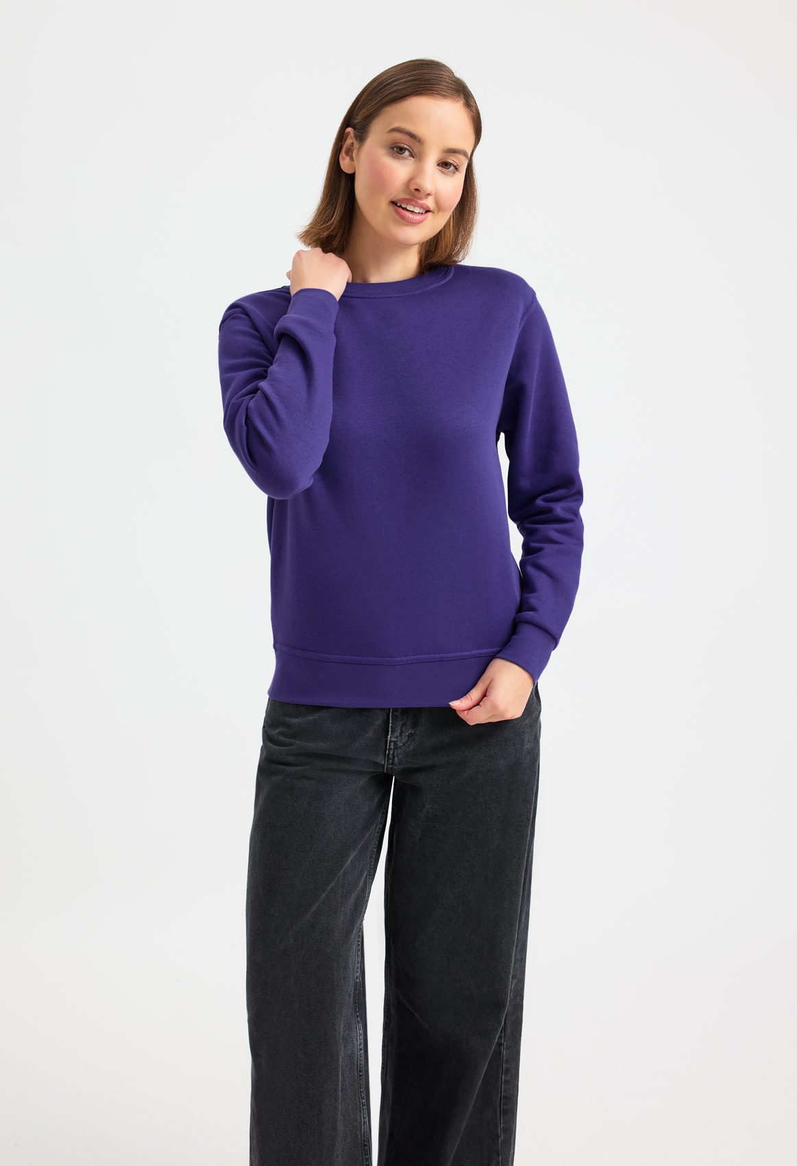 Ladies deluxe crew neck sweatshirt