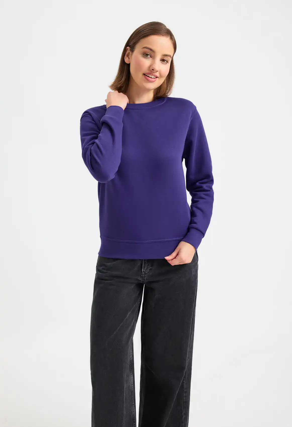 Ladies deluxe crew neck sweatshirt