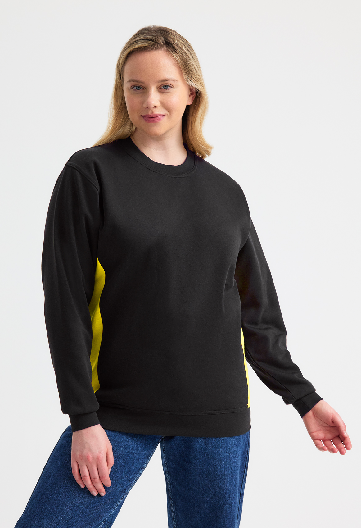 Two tone crew neck sweatshirt