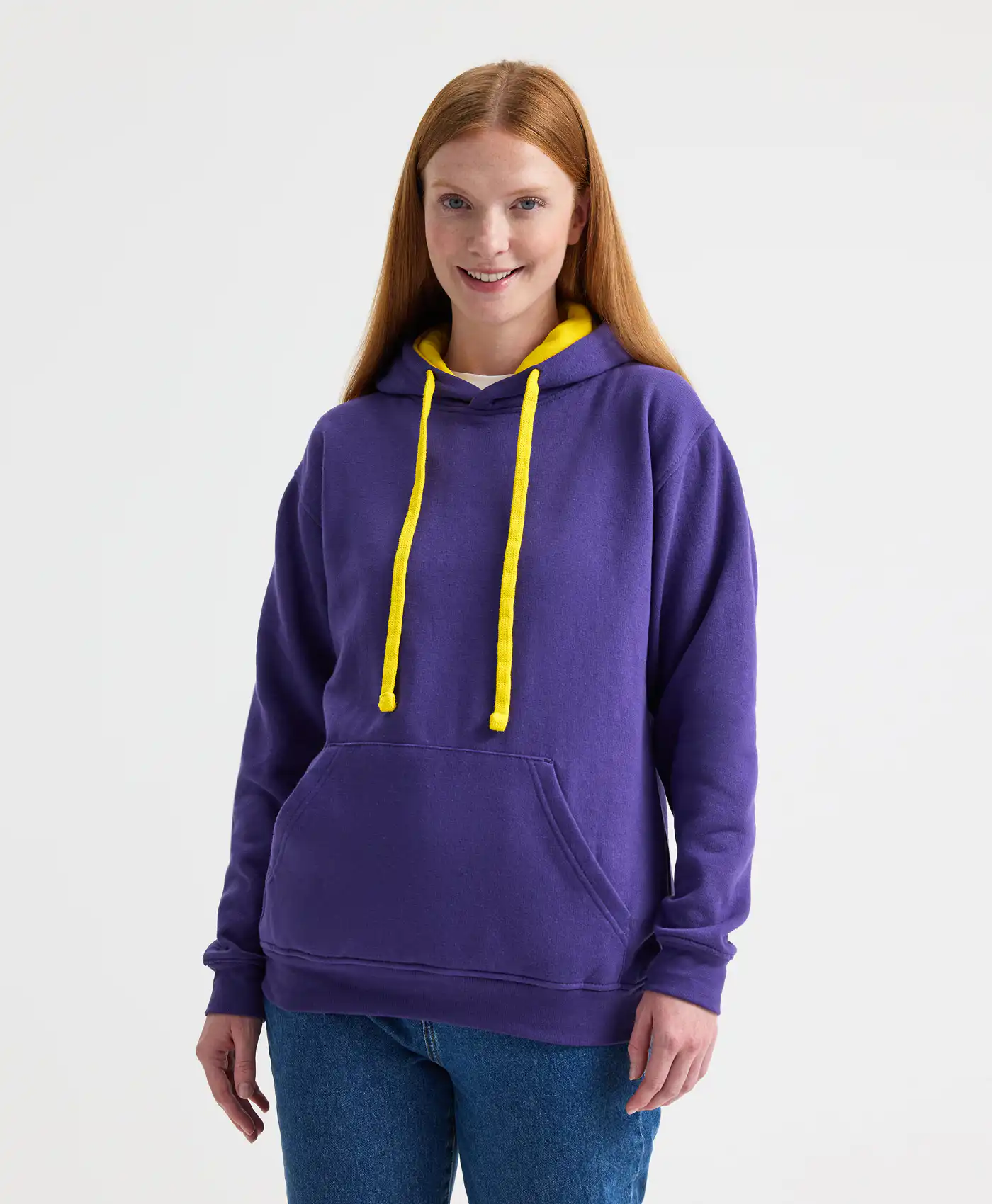Contrast hooded sweatshirt