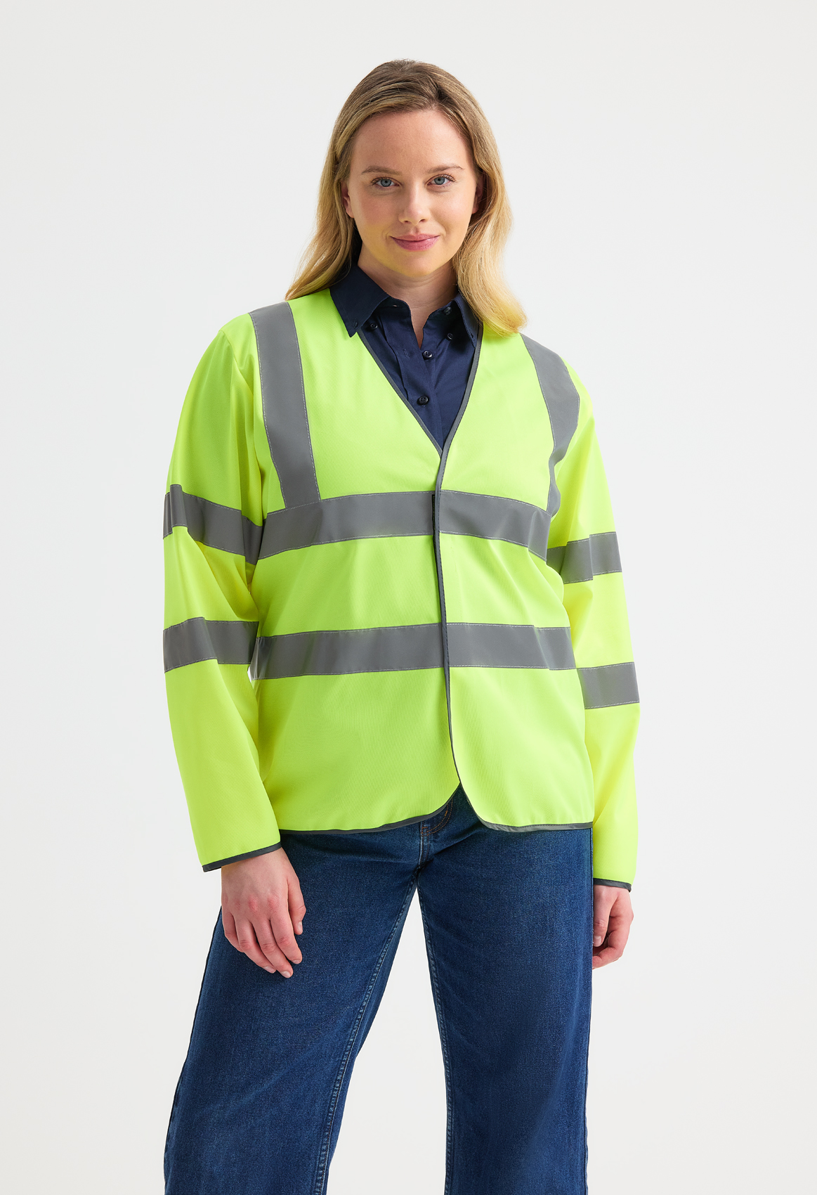 Long sleeve hi vis safety waistcoat
