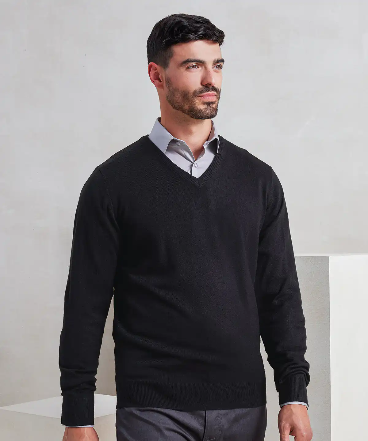 ‘Essential’ acrylic v-neck sweater