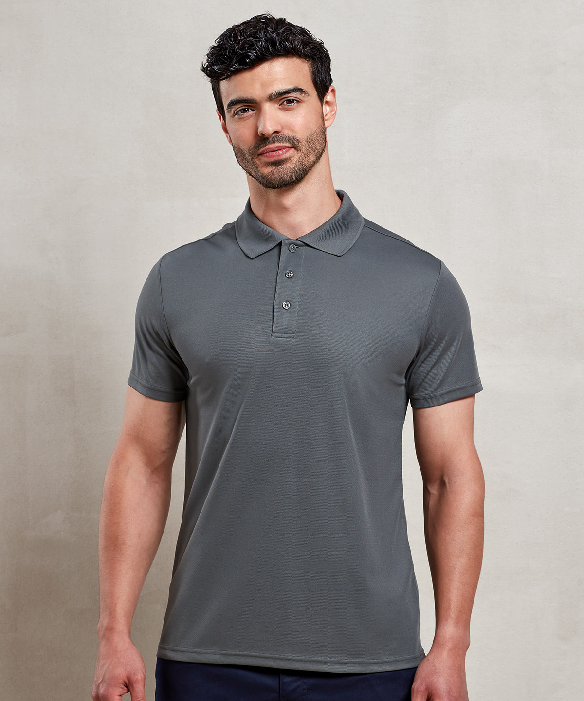 Men’s spun dyed recycled polo shirt