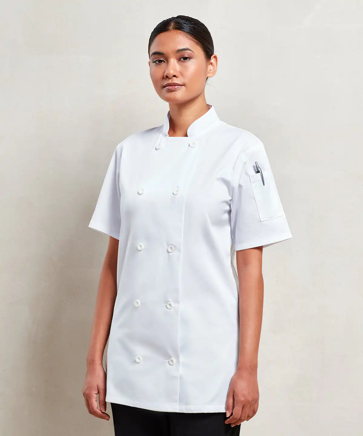 Women’s short sleeve chef’s jacket