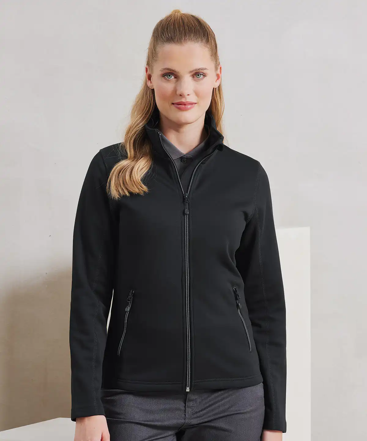 Women’s spun dyed sustainable zip-through sweatshirt