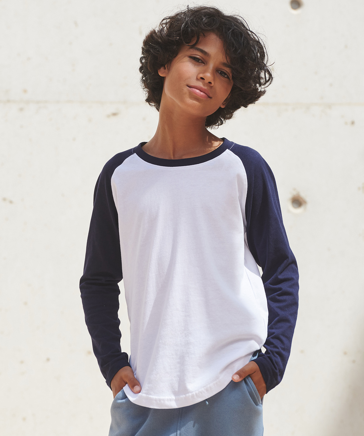 Kids long sleeve baseball t