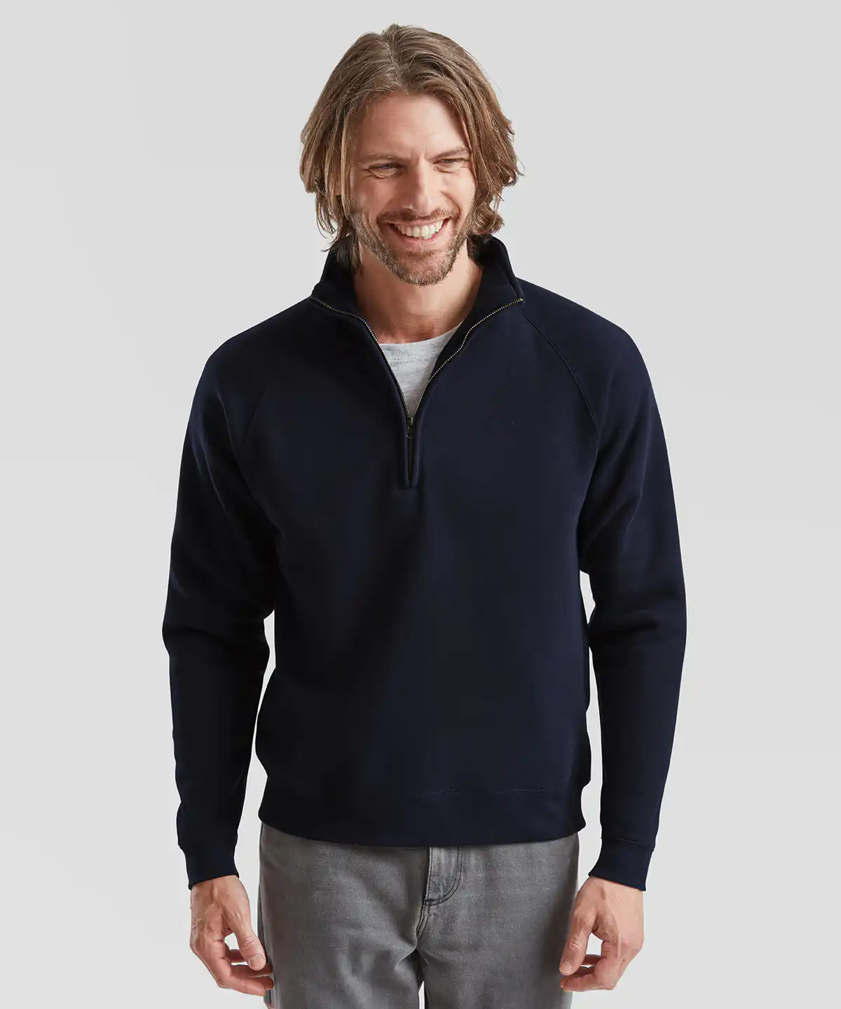 Premium 70/30 zip-neck sweatshirt