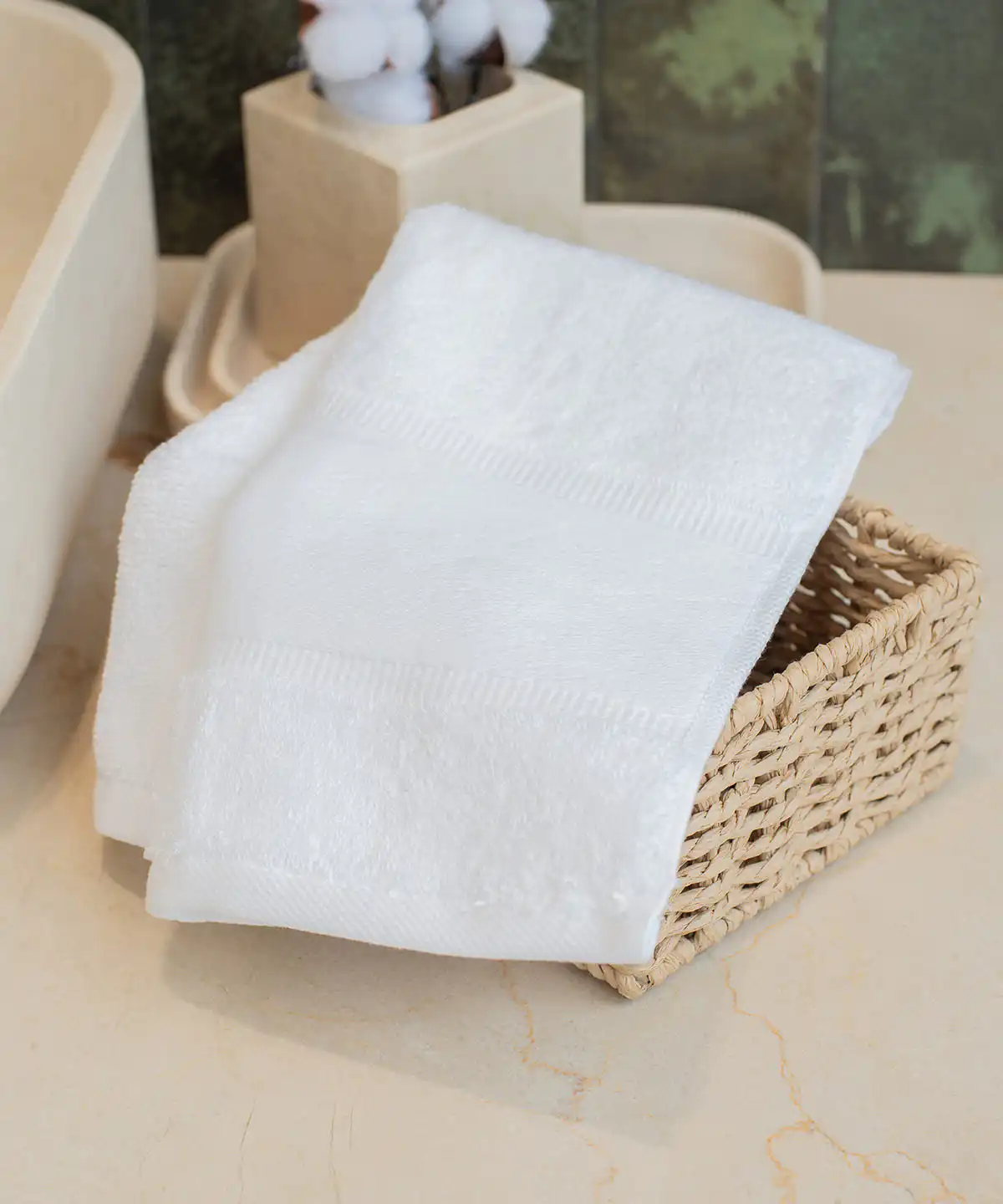 Organic guest towel with printable border