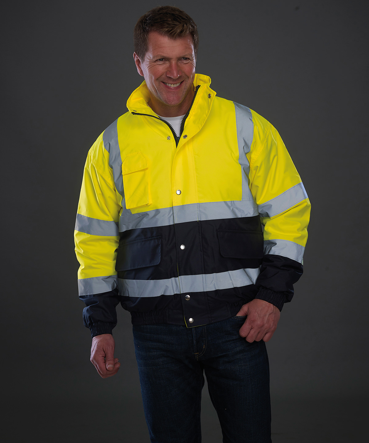 Hi-vis two-tone bomber jacket (hvp218)