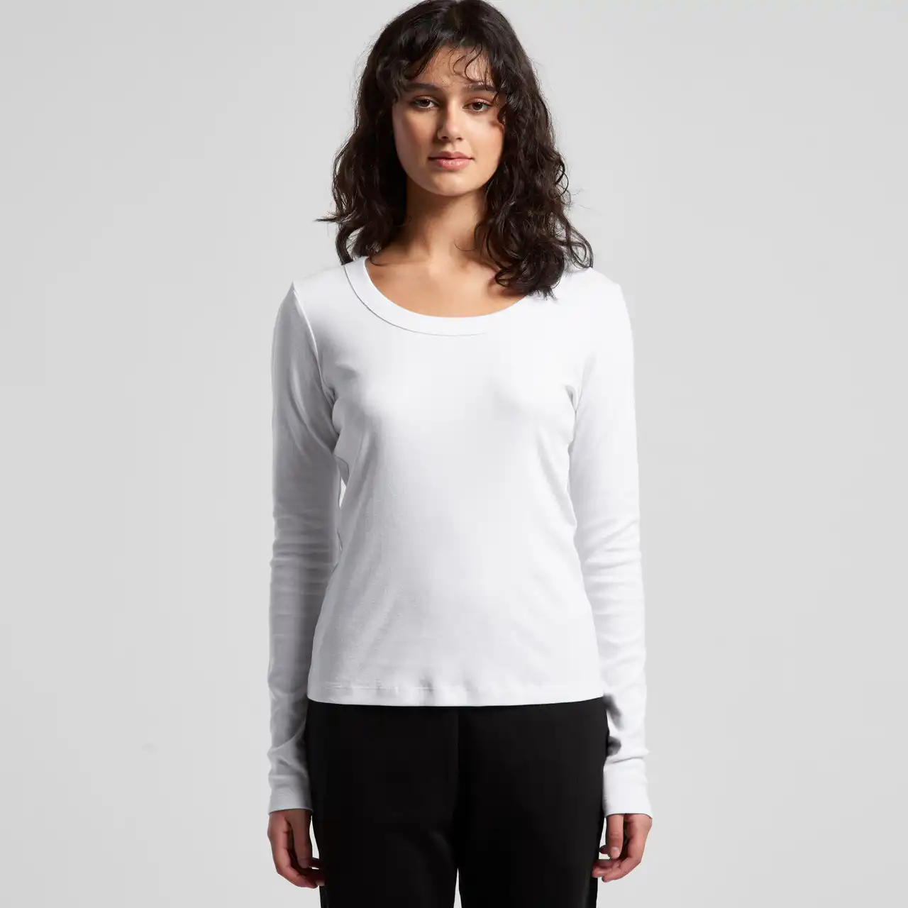 Wo's organic rib l/s tee | 4075