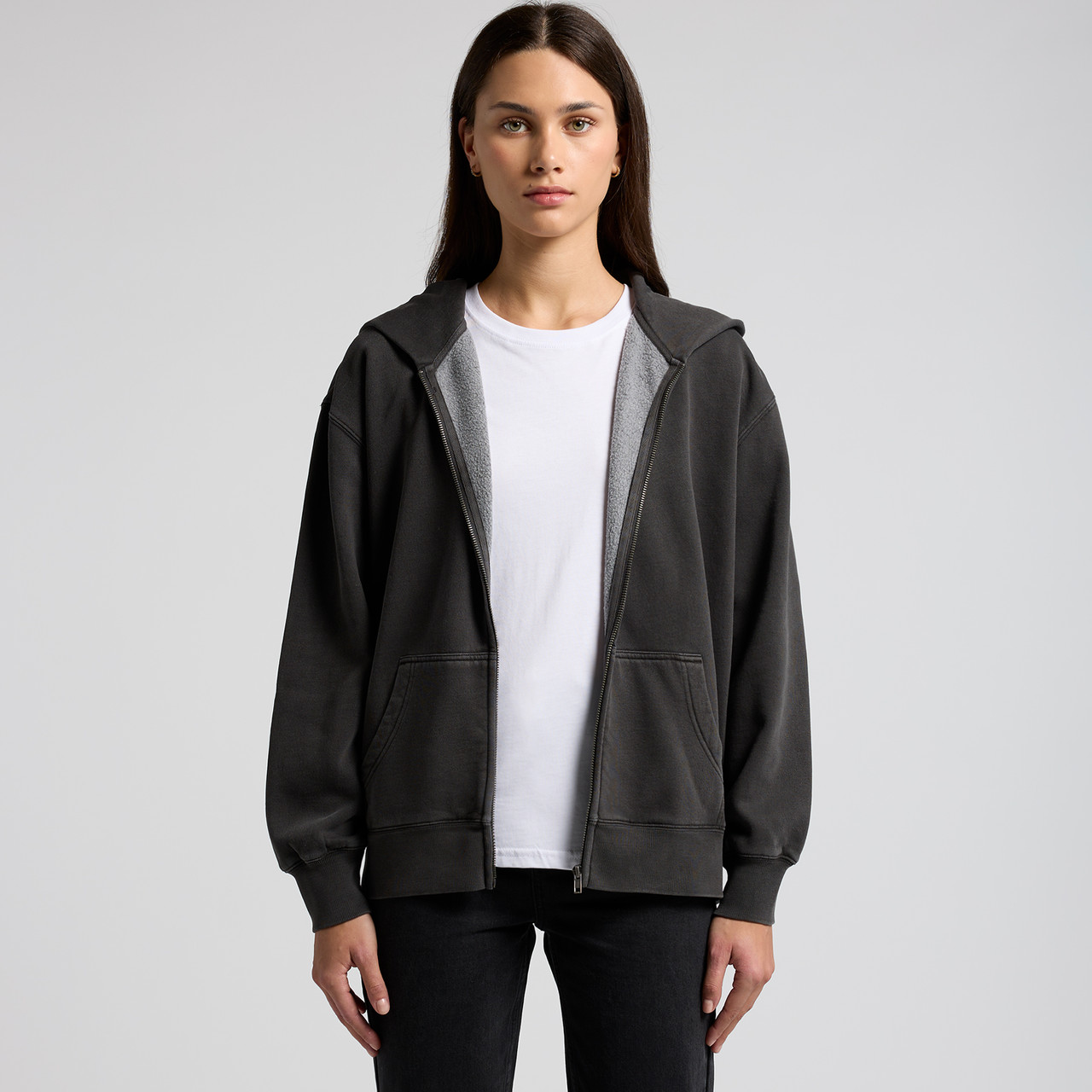 Wo's relax faded zip hood | 4170