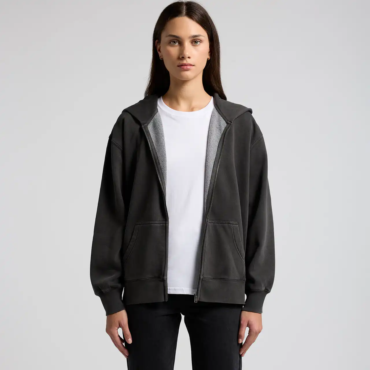 Wo's relax faded zip hood | 4170
