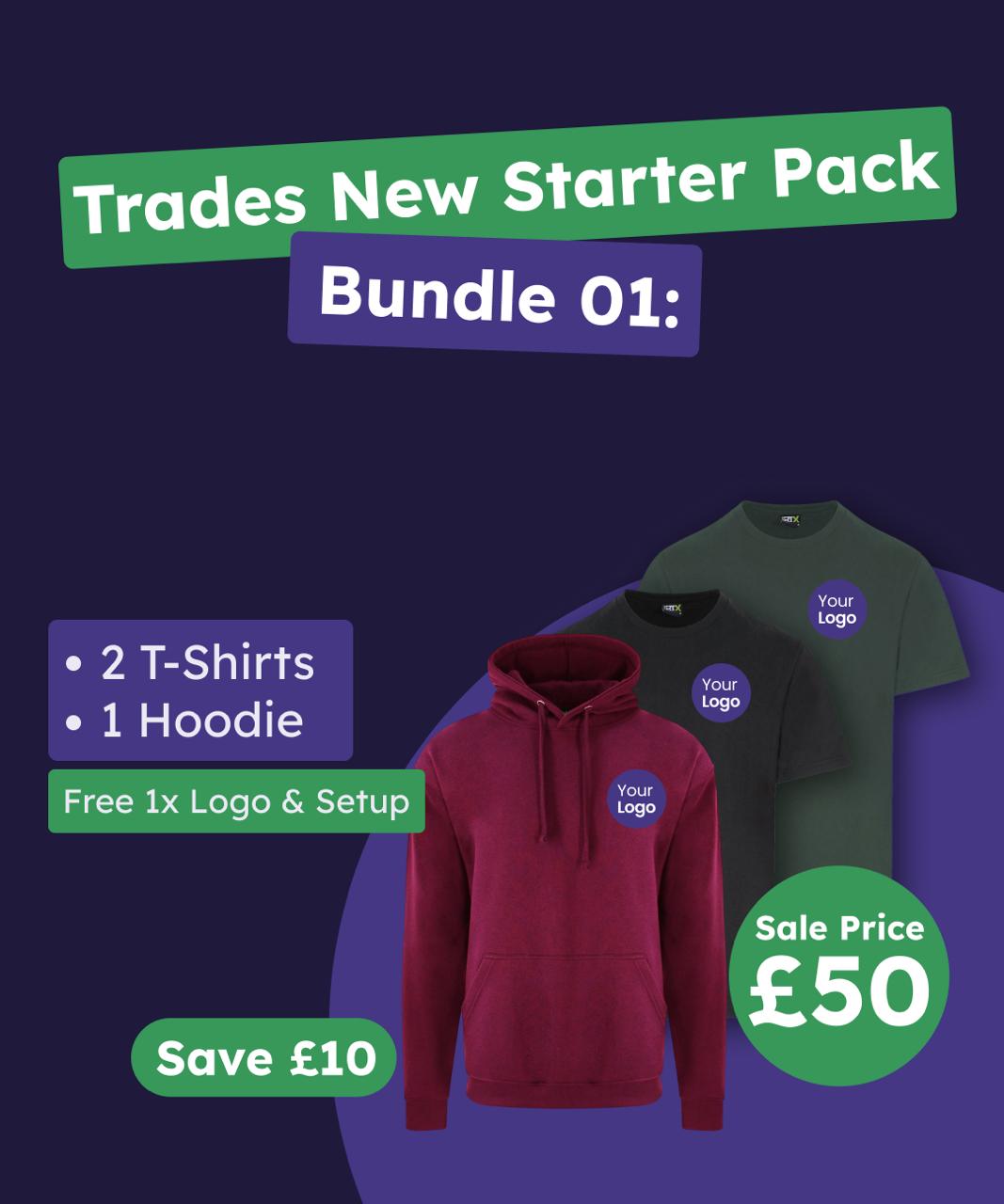 Trades New Starter Pack – T-Shirts & Hoodie