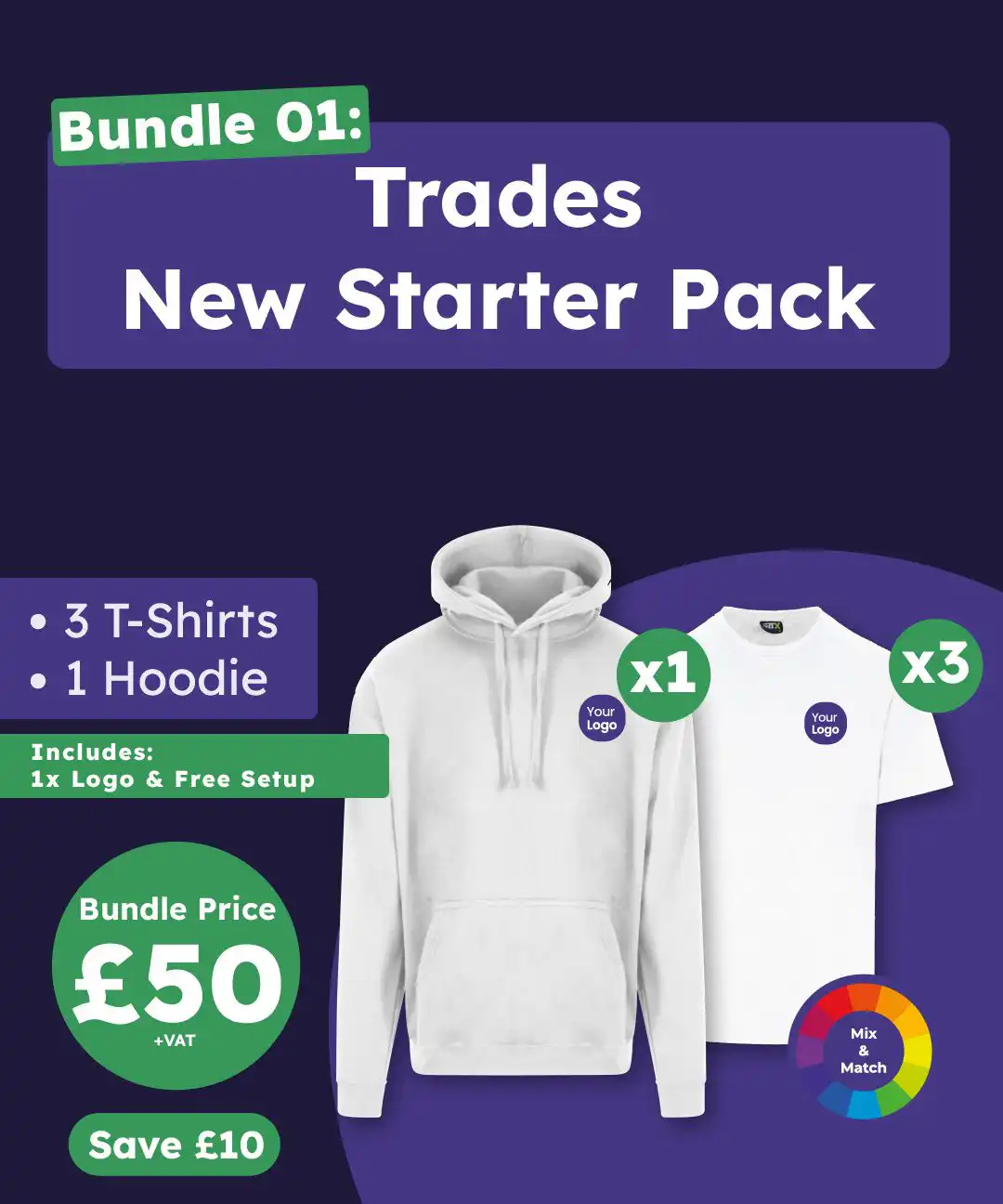 Trades new starter pack - t-shirts & hoodie