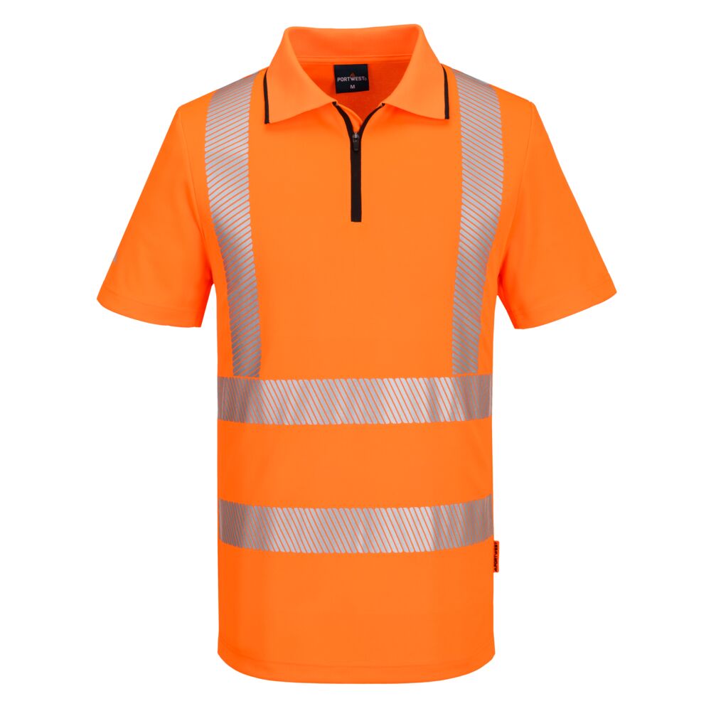 Kx3 sport hi-vis zip polo shirt s/s